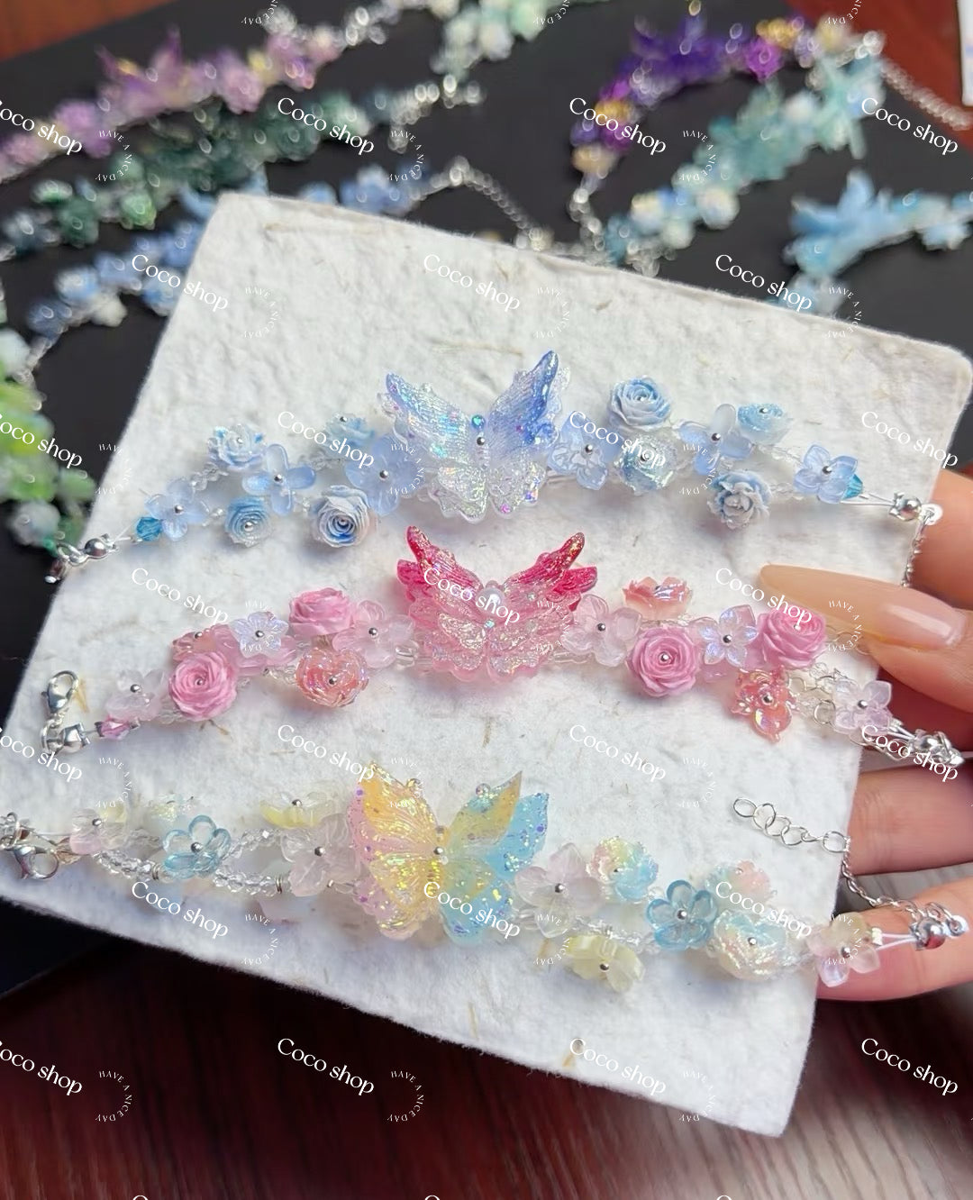 Big  Soft  Flower and  Butterfly Bag DIY for  Bracelet----Open  in  live