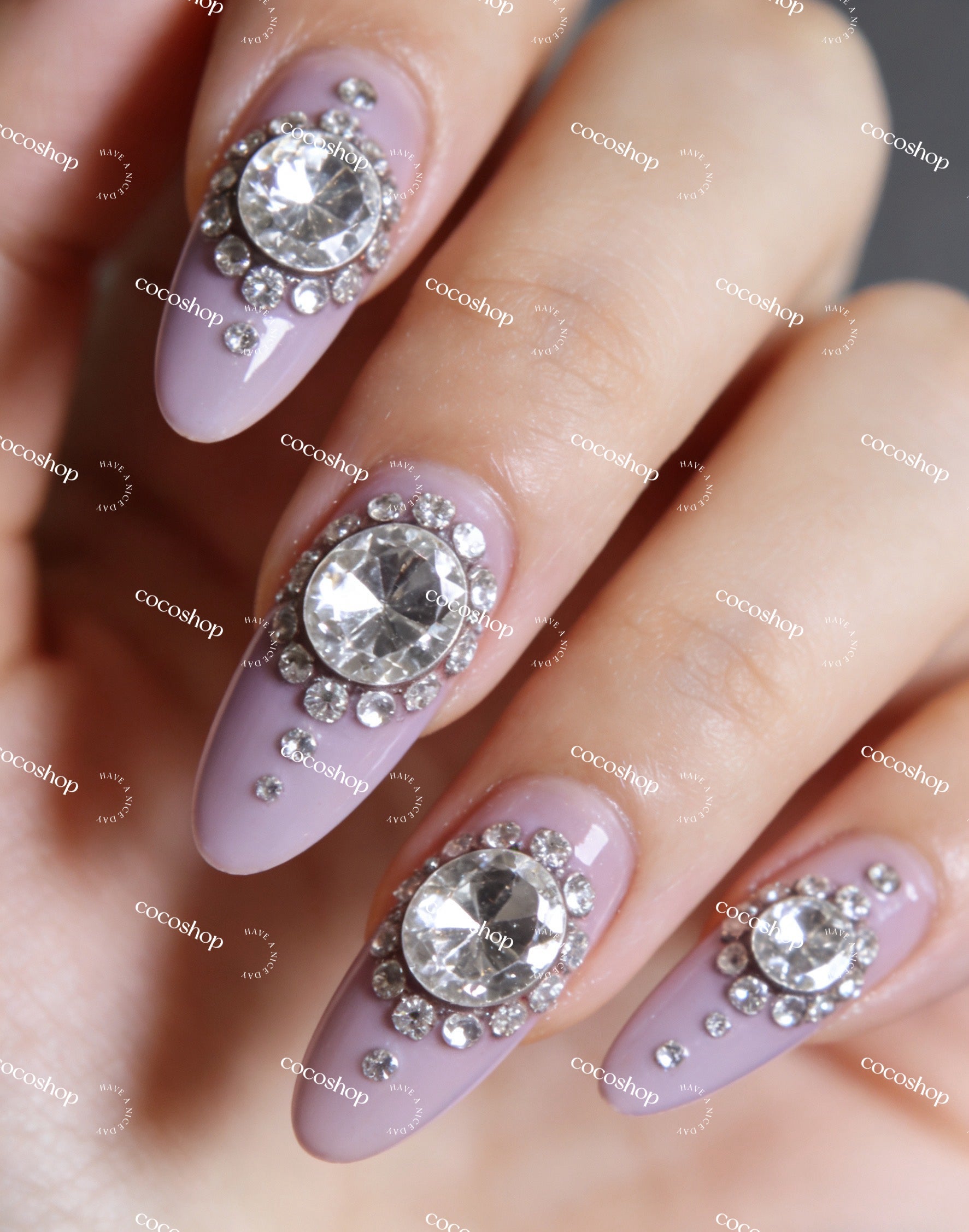 【NEW】Sliver Acrylic Flatback Rhinestons Mix -- Shovel in Live