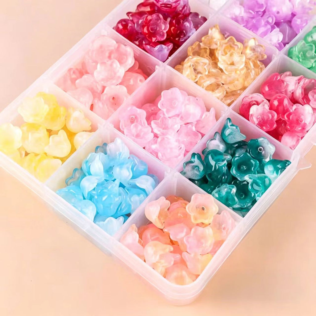 DIY Beading Kits: Soft Flower Box Shaped Beads Box Random Styles