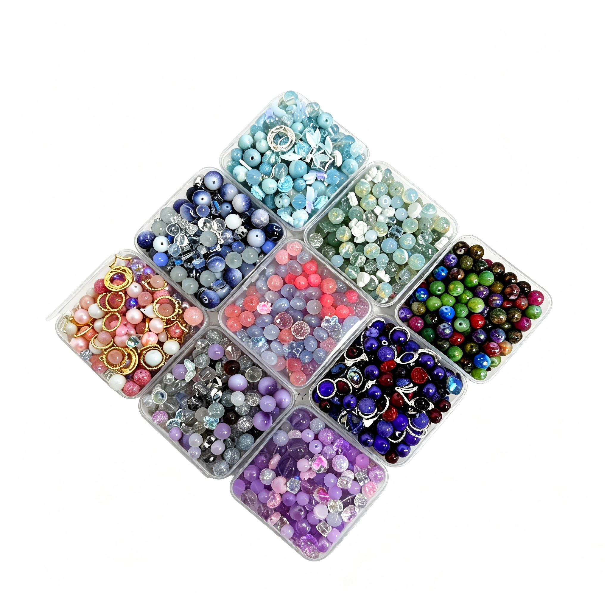 #Cocoshop 【Buy 3 get 2 Free】 Last Box 2oz Random Bags Glass Resin Sizes Beads Mix