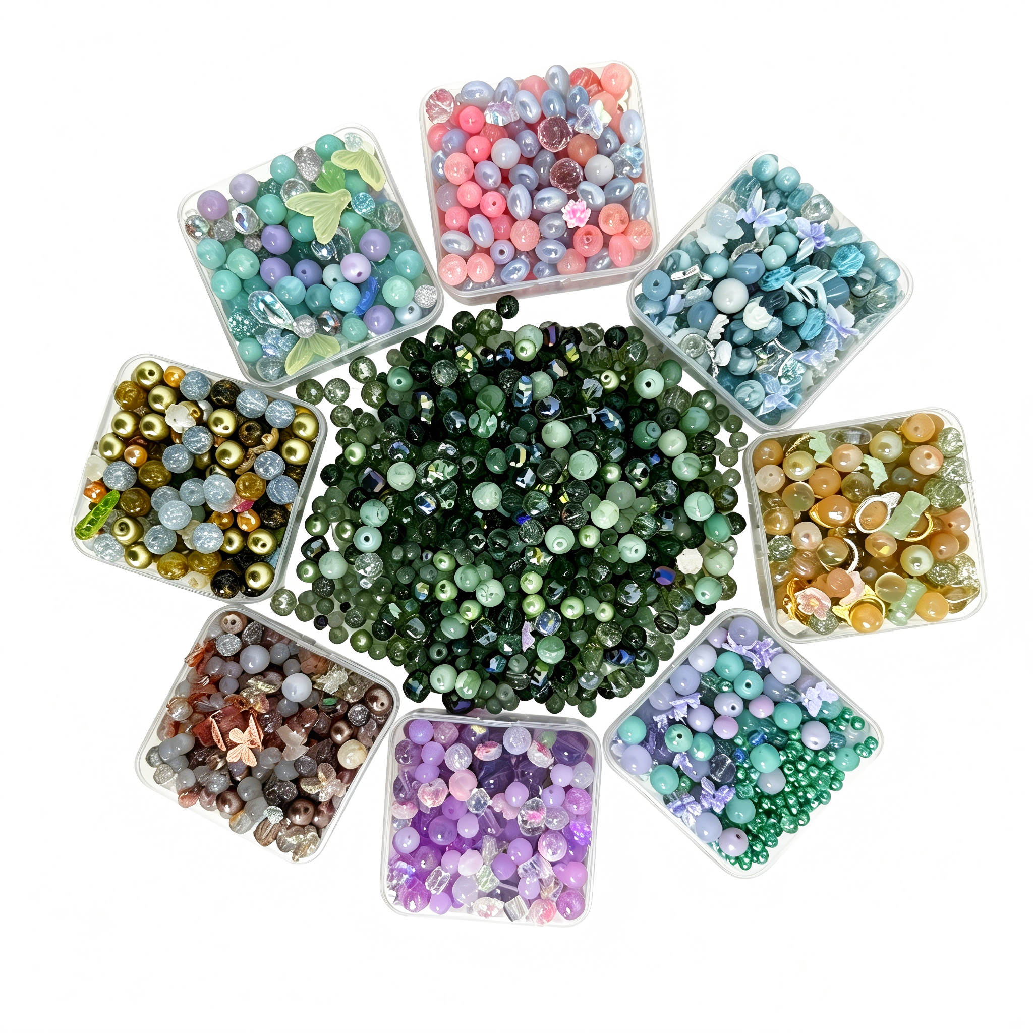 #Cocoshop 【Buy 3 get 2 Free】 Last Box 2oz Random Bags Glass Resin Sizes Beads Mix