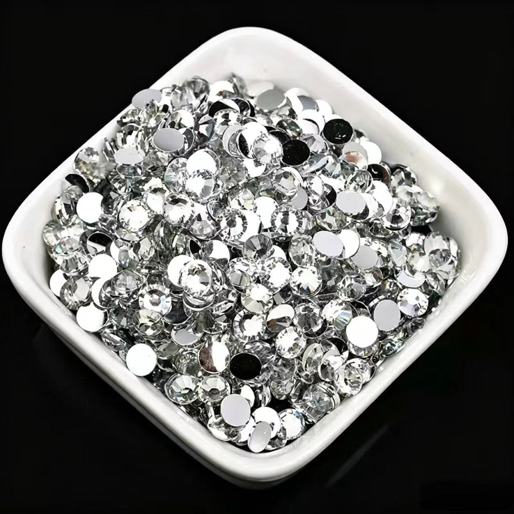 【NEW】Sliver Acrylic Flatback Rhinestons Mix -- Shovel in Live